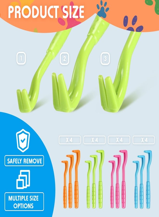 Kittmip 48 Pack Tick Removal Tool Tick Remover for Dogs, Cats and Humans Plastic Tick Puller Tick Grabber, 3 Sizes (Green, Rose Red, Orange, Blue) - Image 2