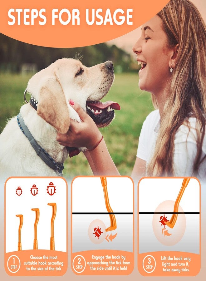Kittmip 48 Pack Tick Removal Tool Tick Remover for Dogs, Cats and Humans Plastic Tick Puller Tick Grabber, 3 Sizes (Green, Rose Red, Orange, Blue) - Image 3