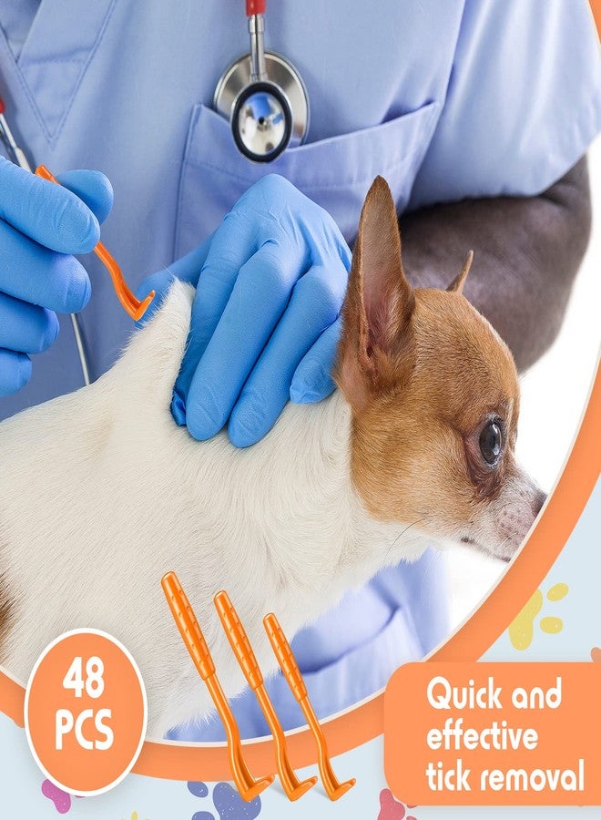 Kittmip 48 Pack Tick Removal Tool Tick Remover for Dogs, Cats and Humans Plastic Tick Puller Tick Grabber, 3 Sizes (Green, Rose Red, Orange, Blue) - Image 5