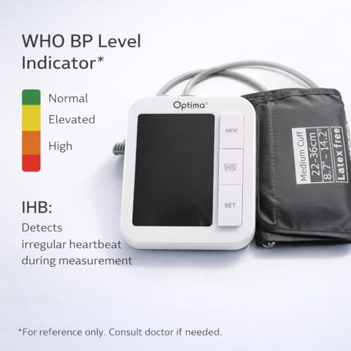 BYM Optima Blood Pressure Monitor – Digital Automatic Upper Arm BP Machine | USB-C + Battery Powered | WHO & IHB Indicator | Dual User Memory | For Home Health Monitoring - Image 5