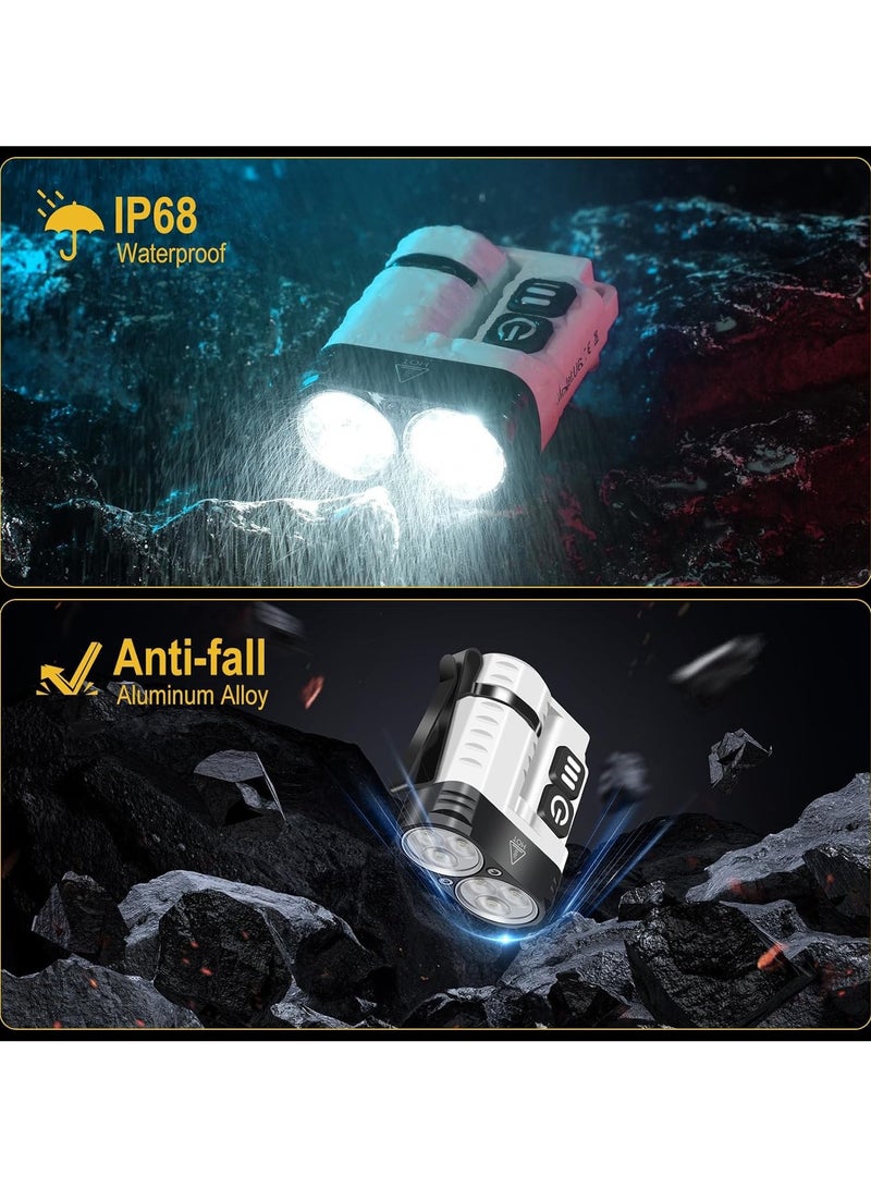 Mini Torch 1600 Lumen Rechargeable Flashlight IP68 Waterproof Magnetic Tail Rotatable Clip 10 Modes 260m Range Compact Powerful for Camping Emergency Work - Image 4