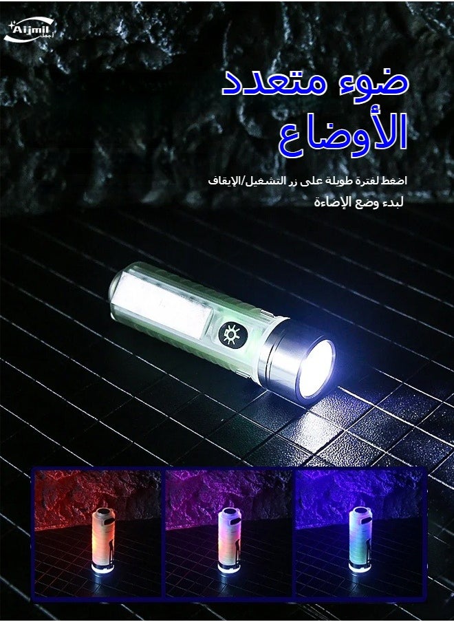 كشاف صغير محمول للاستخدام اليومي والطوارئ، إضاءة ليد طويلة المدى مع تصميم مضاد للانزلاق