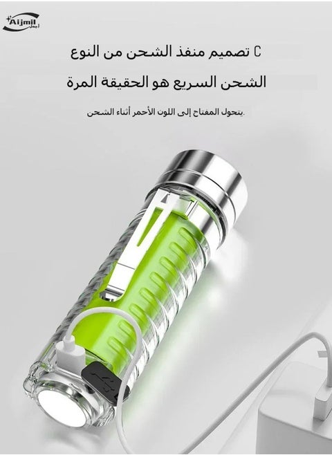 كشاف صغير محمول للاستخدام اليومي والطوارئ، إضاءة ليد طويلة المدى مع تصميم مضاد للانزلاق
