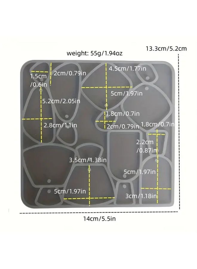 Geometric Drip Earrings Glue Mirror Silicone Mold Handmade Multi Shape Pendant - Image 5