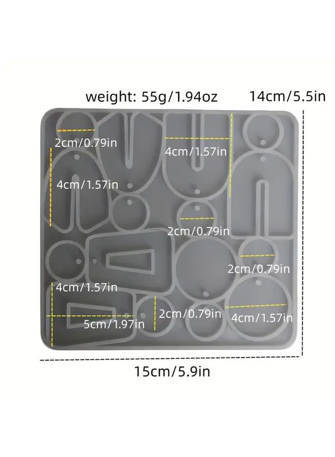 Geometric Drip Earrings Glue Mirror Silicone Mold Handmade Multi Shape Pendant - Image 4
