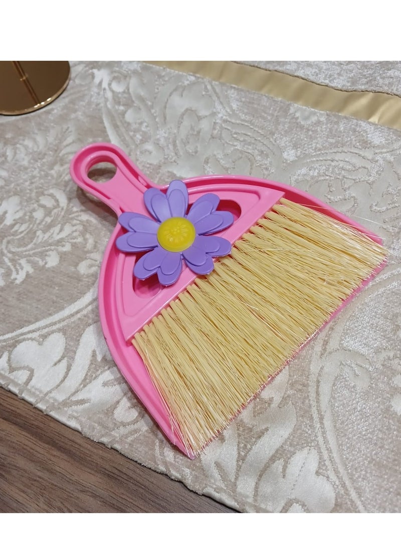Small Flower Broom and Dustpan Set - Pink Elegant, practical for daily cleaning in the home, kitchen and office - Image 3