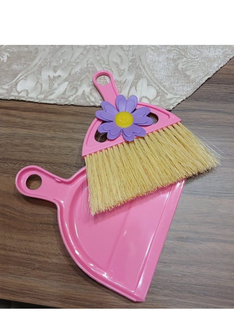 Small Flower Broom and Dustpan Set - Pink Elegant, practical for daily cleaning in the home, kitchen and office - Image 4