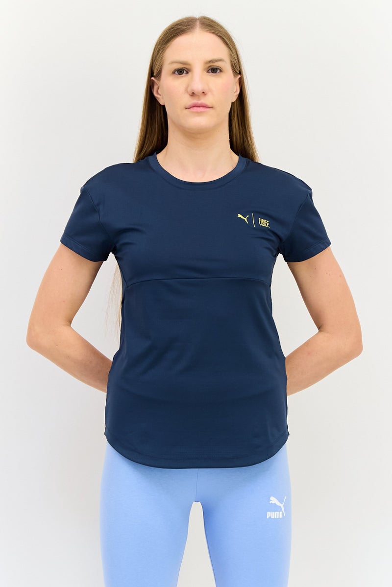 PUMA تي شيرت رياضي قصير الأكمام للنساء من بومة x فيرست مايل، كحلي داكن - Image 1