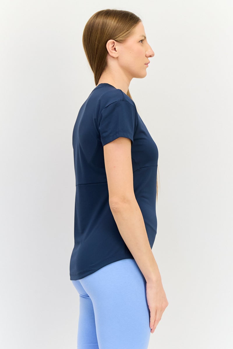 PUMA تي شيرت رياضي قصير الأكمام للنساء من بومة x فيرست مايل، كحلي داكن - Image 2