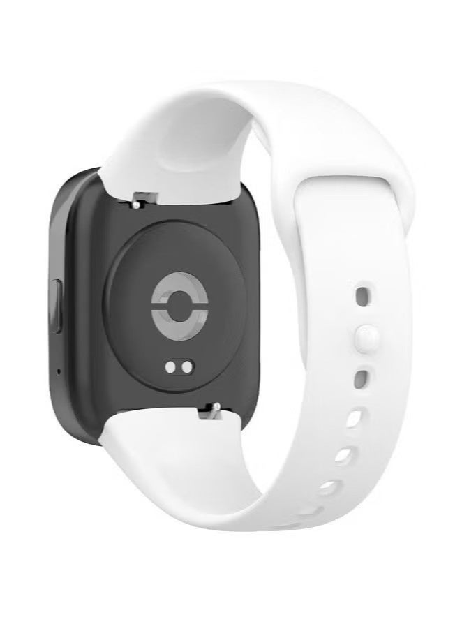 سوار سيليكون متوافق مع ساعة Redmi Watch 3 Active/Redmi Watch 3 Lite الذكية، سوار ساعة ناعم (أبيض) - Image 2