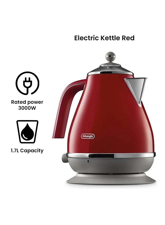 De'Longhi Electric Kettle 1.7 L 3000 W KBOC3001.R Red - Image 2