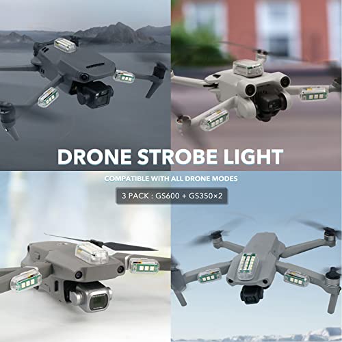 SYMIK Drone Strobe Lights (3 Pack), Meets FAA Anti-Collision Req for Night Flying, 3 Color in 1 Light, for DJI Mini 3/4/5 Pro, Mini 4K, Mavic 4/3/Pro/Classic, Air 3S/3/2s, Avata 2 - Image 2
