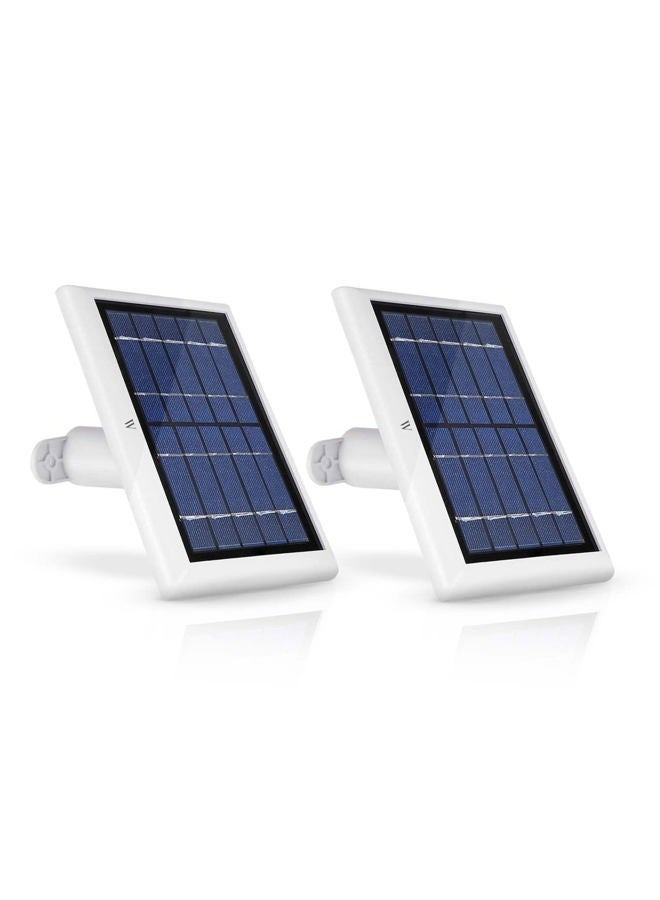 Wasserstein 2 Pack White Solar Panels for Ring Spotlight Cam Battery & All-new Ring Stick Up Cam Battery - 2W 5V USB Charging Adapter (Minimalist Style, Wall Mount) - Image 1