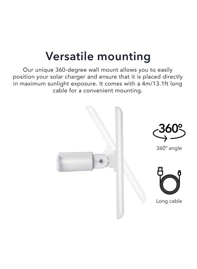 Wasserstein 2 Pack White Solar Panels for Ring Spotlight Cam Battery & All-new Ring Stick Up Cam Battery - 2W 5V USB Charging Adapter (Minimalist Style, Wall Mount) - Image 4