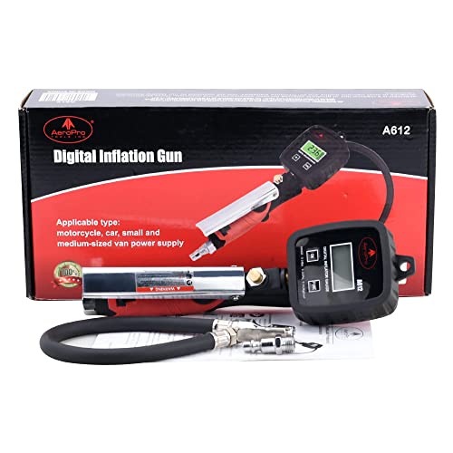AEROPRO Tools Digital Tire Inflator with Pressure Gauge, 203 PSI Air Chuck and Compressor Accessories Heavy Duty with Rubber Hose and Quick Connect Coupler with Display Resolution - Image 5