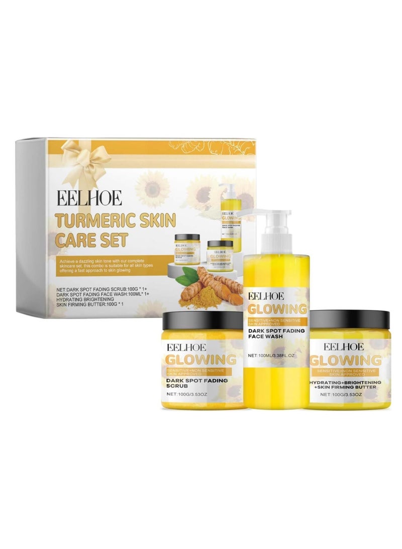 EELHOE مجموعة العناية بالبشرة بالكركم EELHOE مجموعة العناية بالبشرة بالكركم غسول الوجه بالكركم كريم تنظيف الوجه التحكم في الزيت كريم مغذي مقشر للوجه كريم تنقية الوجه مجموعات العناية بالبشرة بالكركم غسول الوجه بالكركم مقشر الكركم زبدة الإشراق مجموعة العناية بالبشرة - Image 2