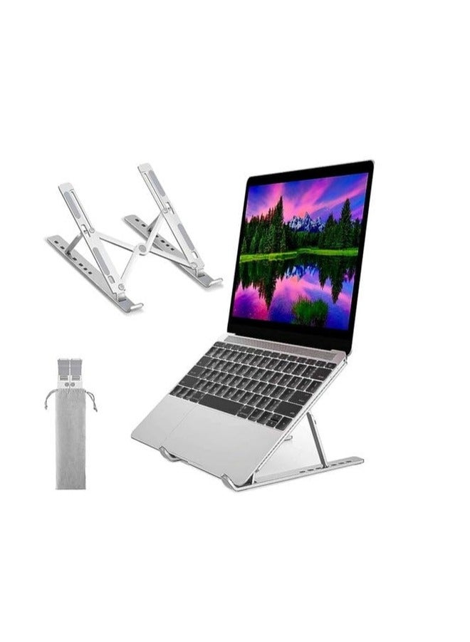 Metal laptop stand, suitable for office and mobile phones, foldable and adjustable, suitable for laptops and iPads, with an adjustable angle. - Image 1