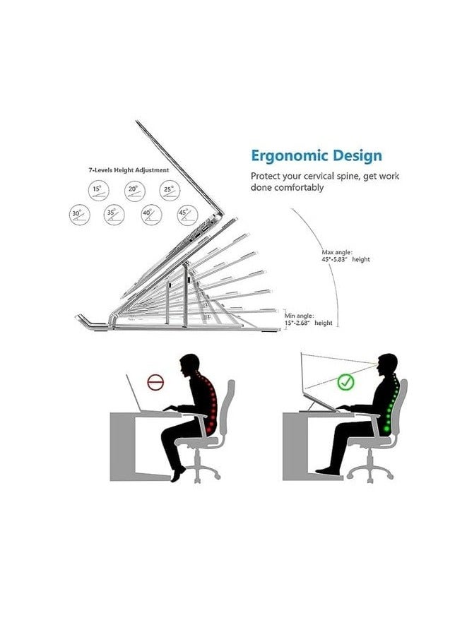 Metal laptop stand, suitable for office and mobile phones, foldable and adjustable, suitable for laptops and iPads, with an adjustable angle. - Image 2