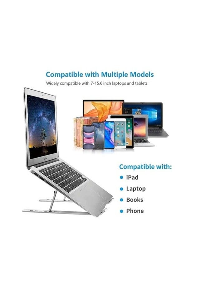 Metal laptop stand, suitable for office and mobile phones, foldable and adjustable, suitable for laptops and iPads, with an adjustable angle. - Image 3