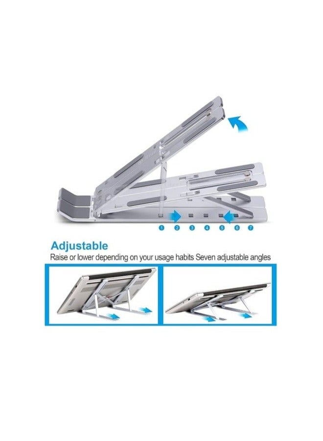 Metal laptop stand, suitable for office and mobile phones, foldable and adjustable, suitable for laptops and iPads, with an adjustable angle. - Image 4