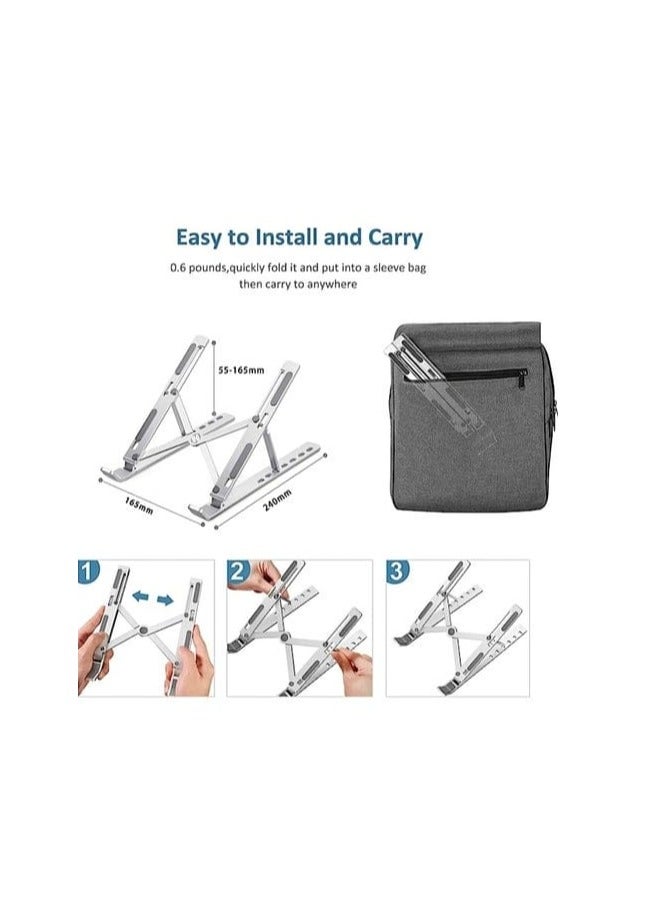 Metal laptop stand, suitable for office and mobile phones, foldable and adjustable, suitable for laptops and iPads, with an adjustable angle. - Image 5
