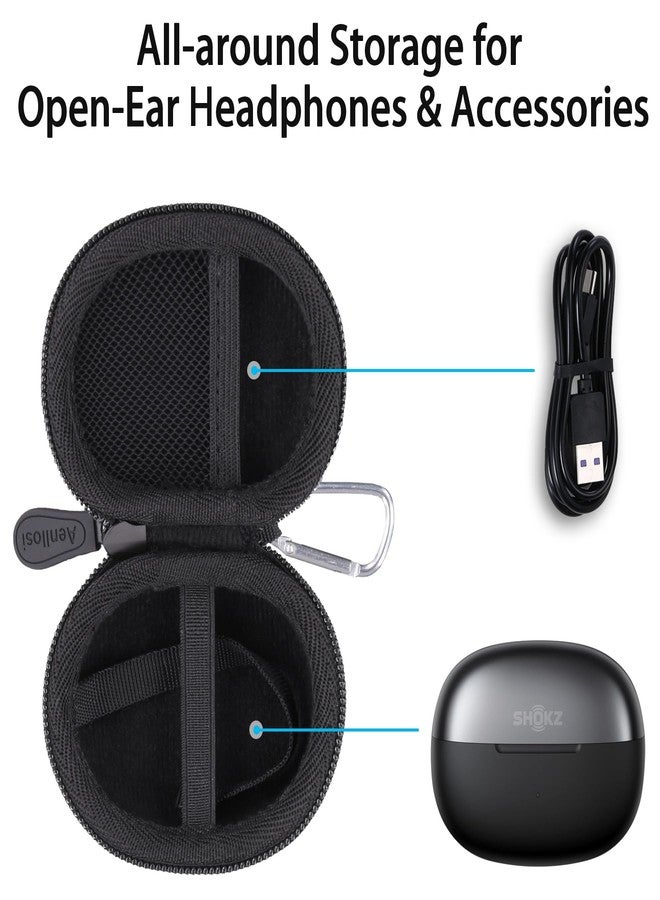 Aenllosi for SHOKZ OpenDots ONE - Open-Ear Headphones Hard Case, Protective Case Compatible with Shokz Opendots One Earbuds, Black (Case Only) - Image 2
