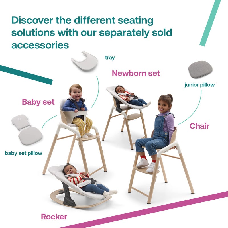 Bugaboo Giraffe Newborn Set for Giraffe High Chair and Rocker, Ergonomic Design, Polar White - Image 5