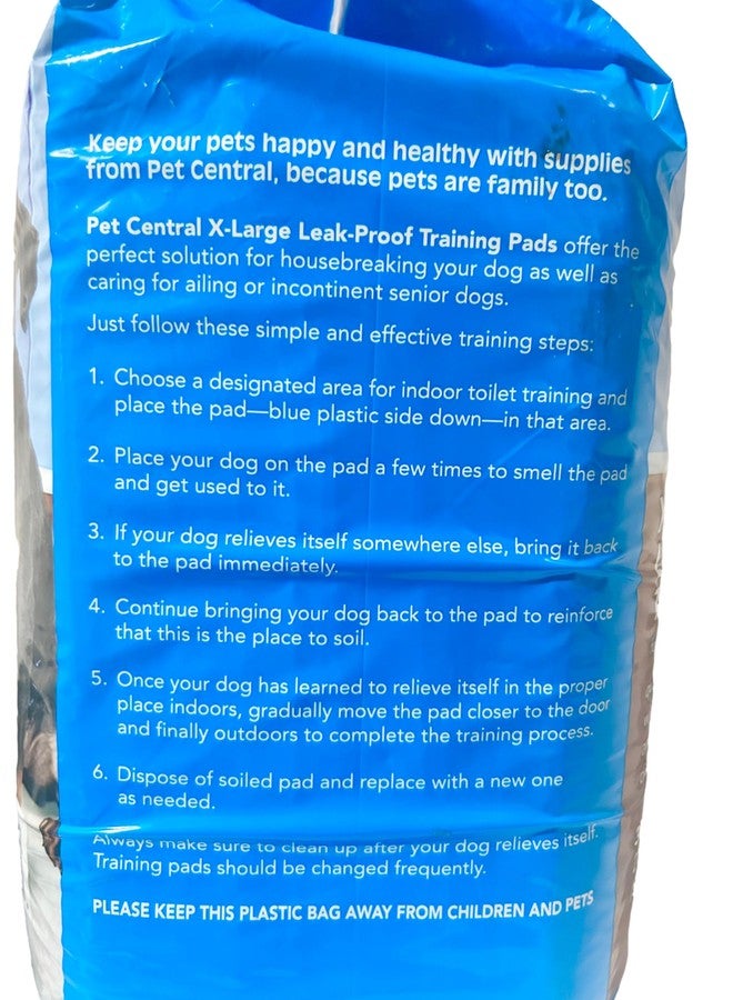 PET Central Extra Large Leak Proof Absorbent Drip Proof Training Pet Dog Pee Pads with Odor Neutralizer, Disposable Full Edge-Wrapping Pad Dogs, Puppies, Doggie, Cats XL 30 Count XLarge - 21" x 30" - Image 4