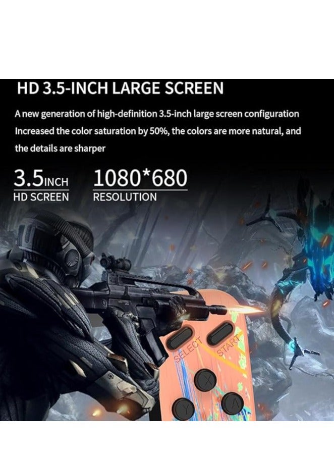 وحدة تحكم ألعاب محمولة، شاشة كبيرة مقاس 3.5 بوصة مدمجة لأكثر من 800 لعبة، باللون الوردي - Image 4
