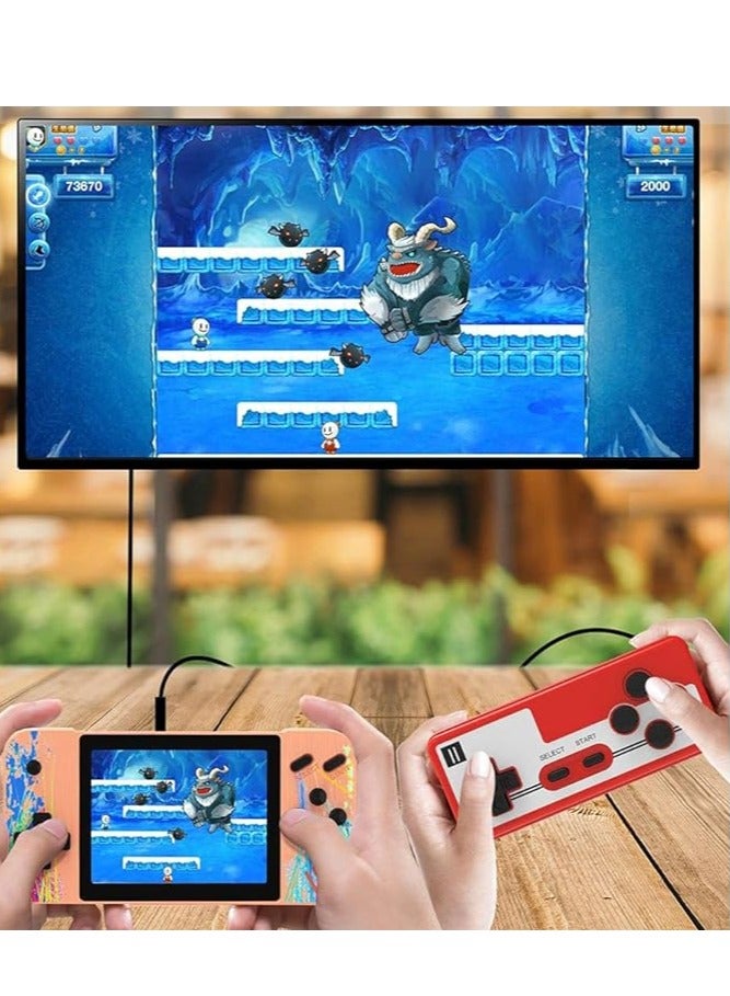 وحدة تحكم ألعاب محمولة، شاشة كبيرة مقاس 3.5 بوصة مدمجة لأكثر من 800 لعبة، باللون الوردي - Image 3