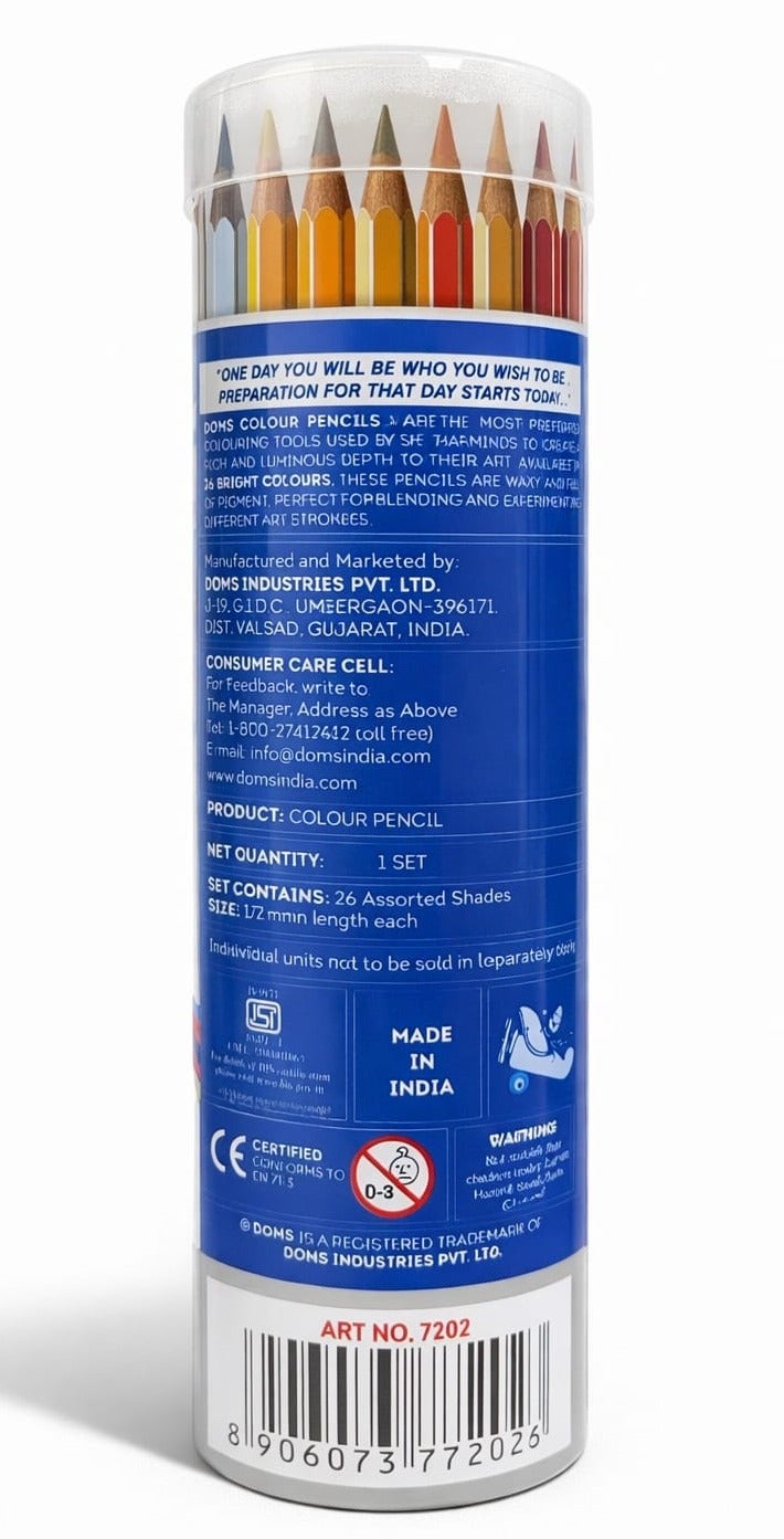 DOMS Super Soft Colour Pencils – 24 Shades + Gold & Silver | Premium Drawing & Colouring Set - Image 3