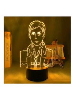 althiqahkey LED Acrylic Night Light Attack On Titan Erwin Smith Figure For Kid Bedroom Decors Table 3D Lamp  - Image 2