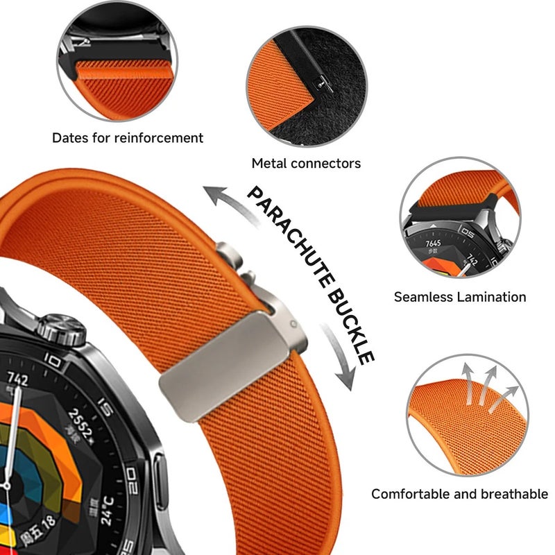 Bluejw 20mm 22mm Elastic Nylon Watch Band for Samsung Galaxy Watch 7/6/5, Huawei GT/T, Garmin - Sport Loop Strap with Parachute Buckle - Replace Your Watch Strap - Image 5