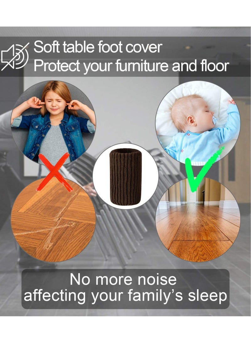 Chair Leg Socks 16 Pcs High Elastic Knitted Chair Leg Floor Protectors, Thickening Furniture Socks, Coffee Chair Leg Covers Set, Move Easily and Reduce Noise - Image 2