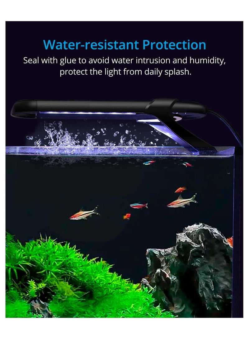 SYOSI LED Aquarium Light, Clip-on Lamp Aquatic Plant Lighting, 14 Lighting Modes Intensity Adjustable with Inline Timer Controller, for Frameless Aquariums up to 20L, 6 Watts [Energy Class G] - Image 5