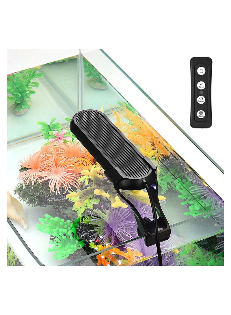 SYOSI LED Aquarium Light, Clip-on Lamp Aquatic Plant Lighting, 14 Lighting Modes Intensity Adjustable with Inline Timer Controller, for Frameless Aquariums up to 20L, 6 Watts [Energy Class G] - Image 1