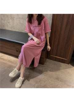 Mid-length T-shirt Skirt Summer New Korean Style Western Style First Love Dress Loose Slimming Short Sleeve Dress Women's Clothing