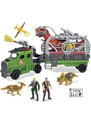 Dino Valley Giant Dinosaur with 2 Soldiers and 2 Small Dinosaurs, Large Transport Car and Plane by Dino Valley with Many Buttons All Hinges Movable and LED Light and Huge Sound - GTG TOYS - pzsku/Z4355C92E3581F9265896Z/45/_/1724870996/9a618214-8ff2-4a56-86dd-b85bb0dccb06