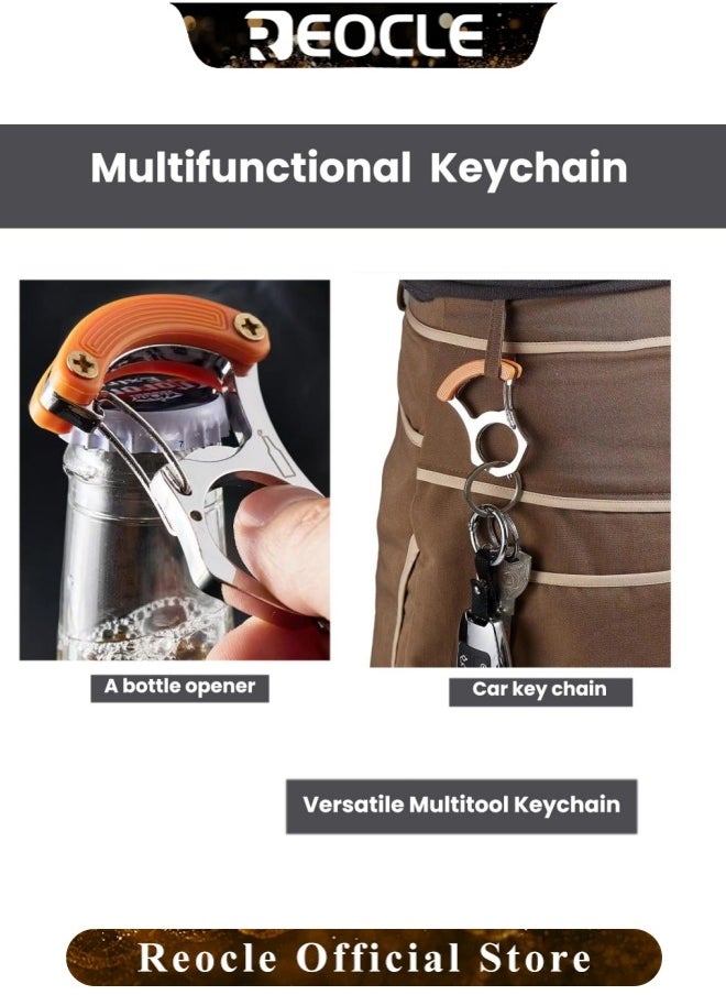 REOCLE Multifunctional Keychain 3 in 1 Keychain Tool Bottle Opener Versatile Car Key Chain Window Breaker Phillips Screwdriver for Repair Emergency Daily Use  - Image 5