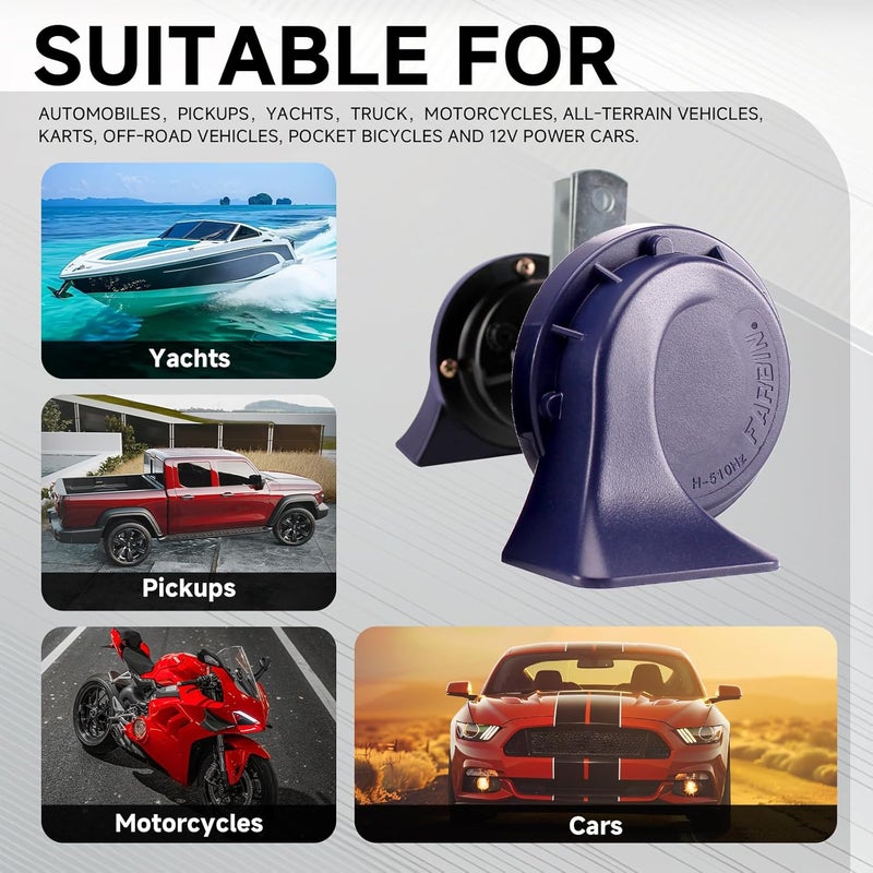 FARBIN مجموعة بوق سيارة فابيرين 12 فولت بصوت مزدوج عالٍ - Image 3