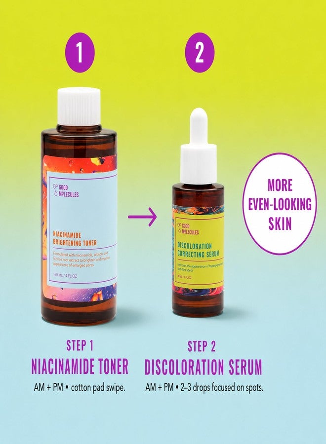 Good Molecules Blemish Scar & Discoloration Duo - Niacinamide Brightening Toner (120 ml/4 oz and Discoloration Correcting Serum (30 ml/ 1 oz - (Set of 2 - Image 3