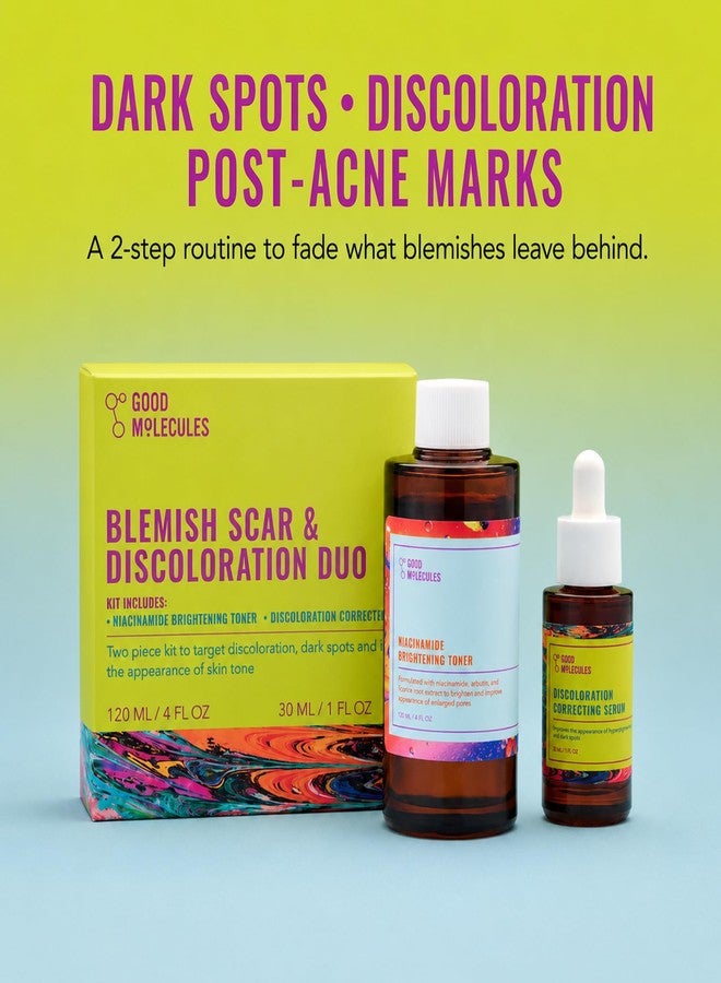 Good Molecules Blemish Scar & Discoloration Duo - Niacinamide Brightening Toner (120 ml/4 oz and Discoloration Correcting Serum (30 ml/ 1 oz - (Set of 2 - Image 2