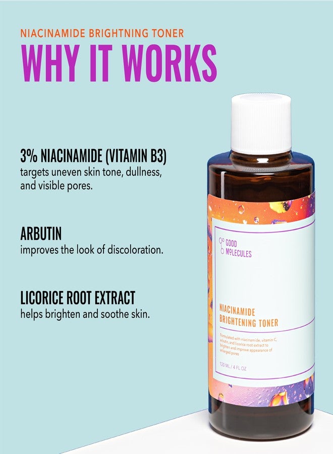 Good Molecules Blemish Scar & Discoloration Duo - Niacinamide Brightening Toner (120 ml/4 oz and Discoloration Correcting Serum (30 ml/ 1 oz - (Set of 2 - Image 4