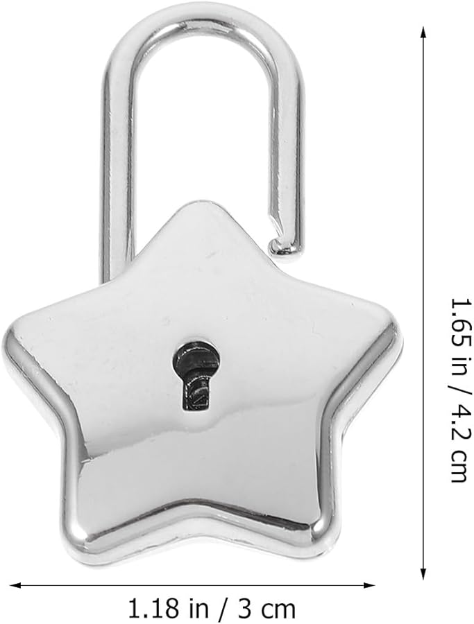 Star Shape Padlock with Keys for Diary Jewelry Box Handbag Storage Backpack Decorative Lock - Image 4