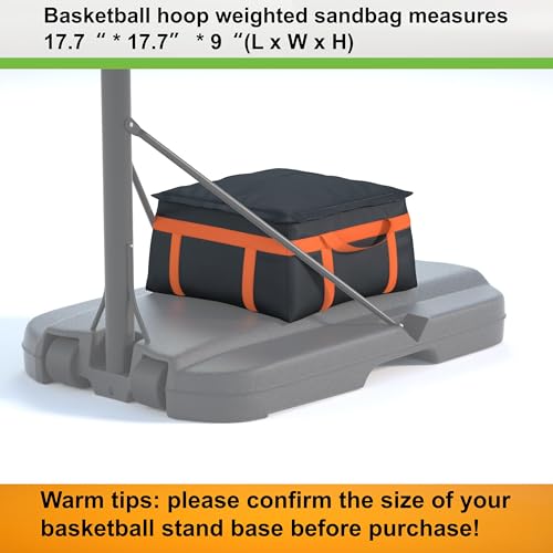 DORAHUA Basketball Hoop Sandbag Heavy Duty Weighted Bottom Anchor for Basketball Hoops 600D Oxford Fabric Waterproof Dustproof Windproof 177 D x 177 W x 9 HOnly Bag - Image 3