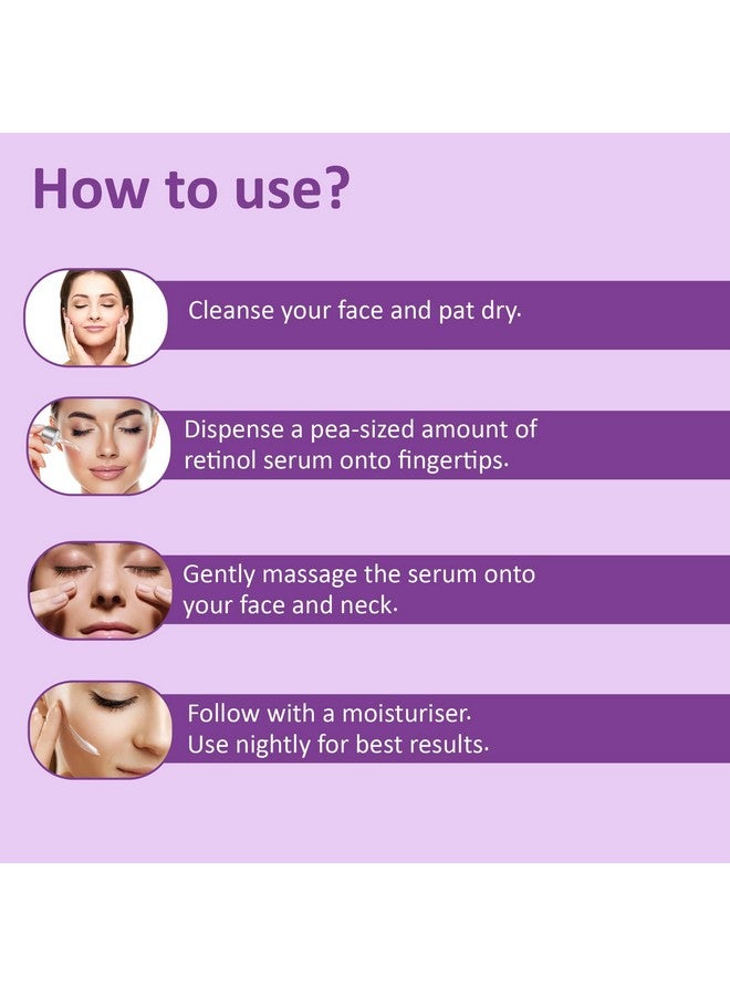 7 DAYS Natural 0.3% Retinol Face Serum For Anti Aging Beginners | Night Face Serum With Retinol Niacinamide And Hyaluronic Acid For Fine Lines & Skin Brightening For Men & Women - 30Ml - Image 3