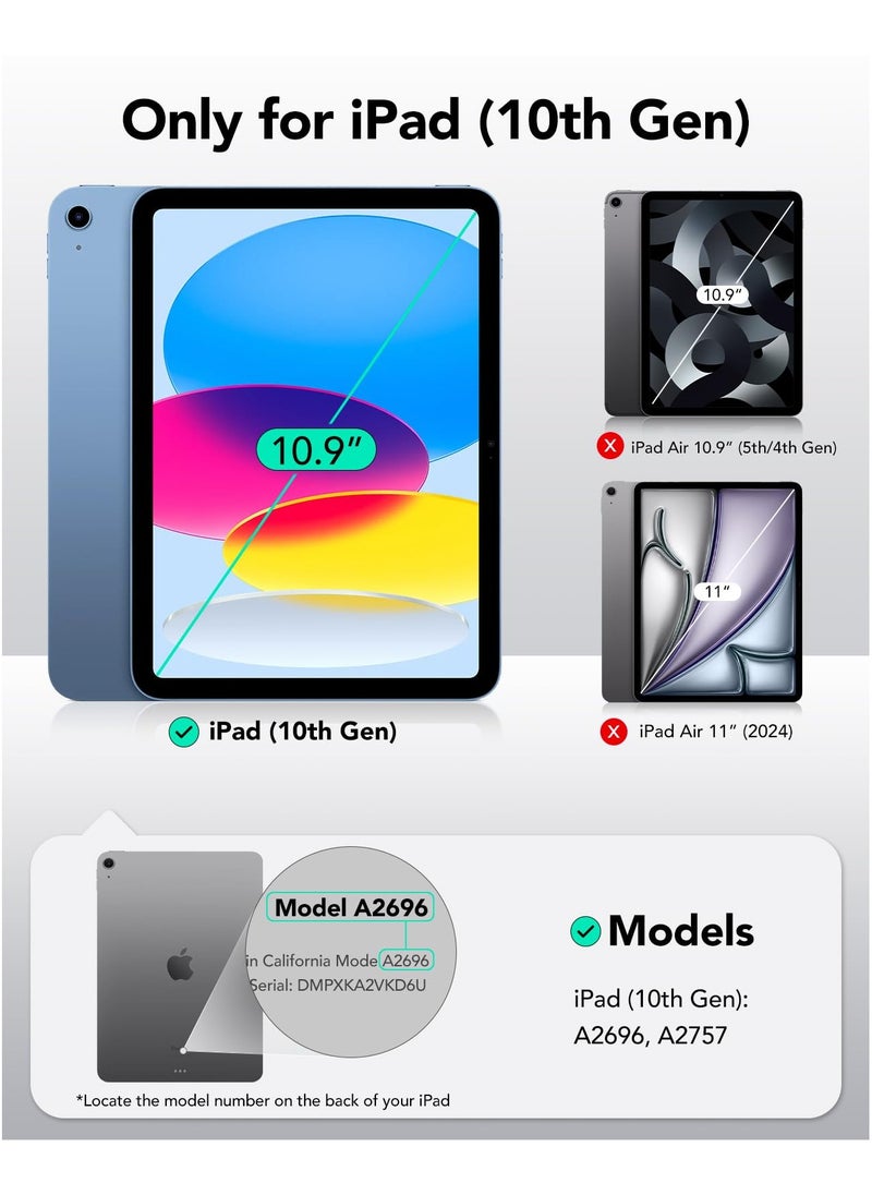 erorex - iPad 10th Generation Case (2022), iPad 10.9 Inch Case with Detachable Magnetic Cover, Smart Trifold Stand with Hard Shell Back, Slim and Light, Auto Wake/Sleep, Ascend Series, Frosted Grey - Image 1