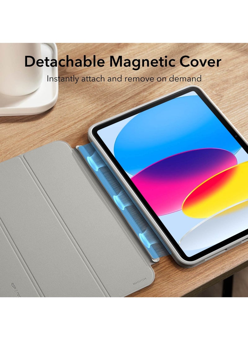 erorex - iPad 10th Generation Case (2022), iPad 10.9 Inch Case with Detachable Magnetic Cover, Smart Trifold Stand with Hard Shell Back, Slim and Light, Auto Wake/Sleep, Ascend Series, Frosted Grey - Image 1
