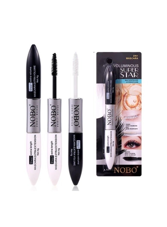 Nobo Voluminous Super Star Waterproof Hydrofuge 2in1 Mascara - Image 1