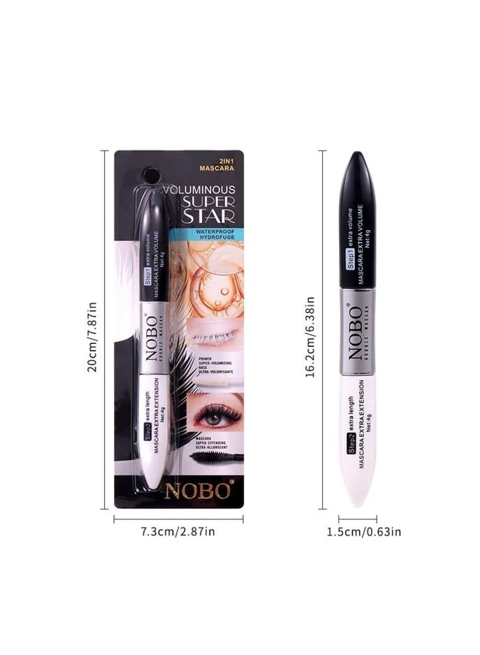 Nobo Voluminous Super Star Waterproof Hydrofuge 2in1 Mascara - Image 3